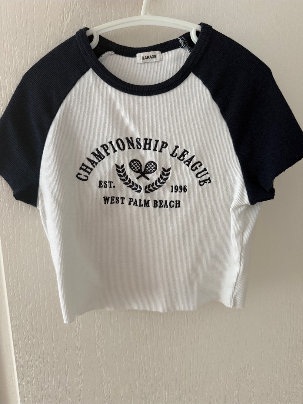 Garage Kids White and Black Raglan 'Championship League' Tee